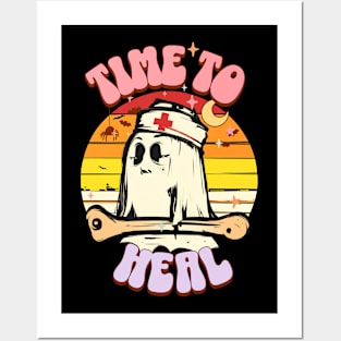 Time to Heal Cool Halloween Nurse Fall Women Posters and Art